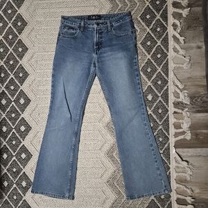 Vintage LEI Blue 100% Cotton 9" rise Flare Jeans Size 3 2NU1820L 673701